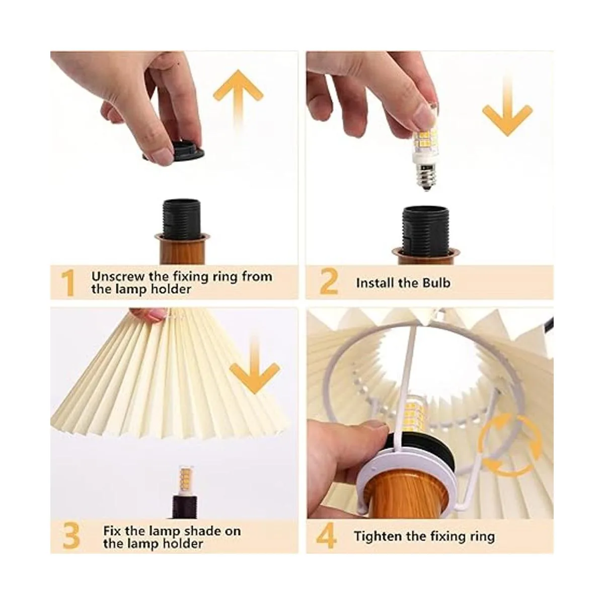 Lámpara de mesa plisada pequeña lámpara moderna de mesita_4