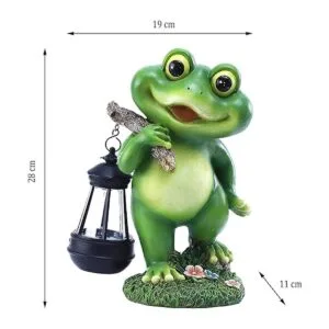 CFFOWNUG Decoración de jardín de rana con linterna solar_6