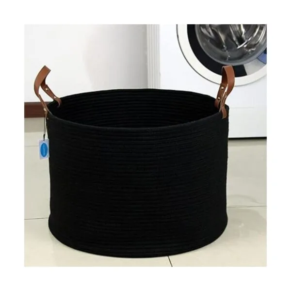 Casaphoria Canasta de cuerda negra XXL Cesta de_5