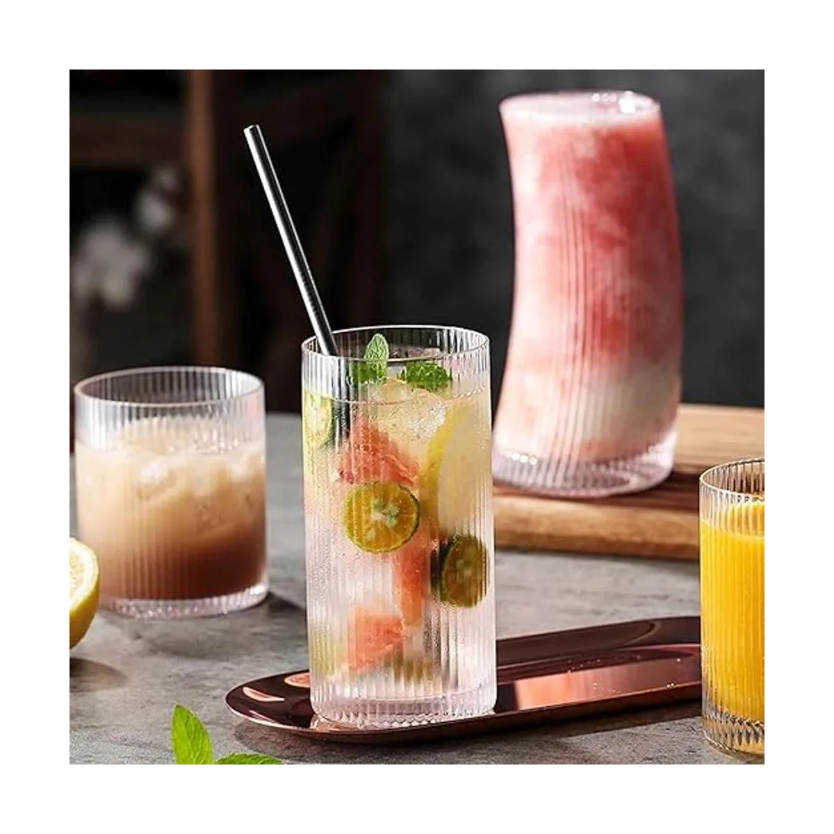 Juego de 4 vasos de vidrio vintage pequeños juego de_6