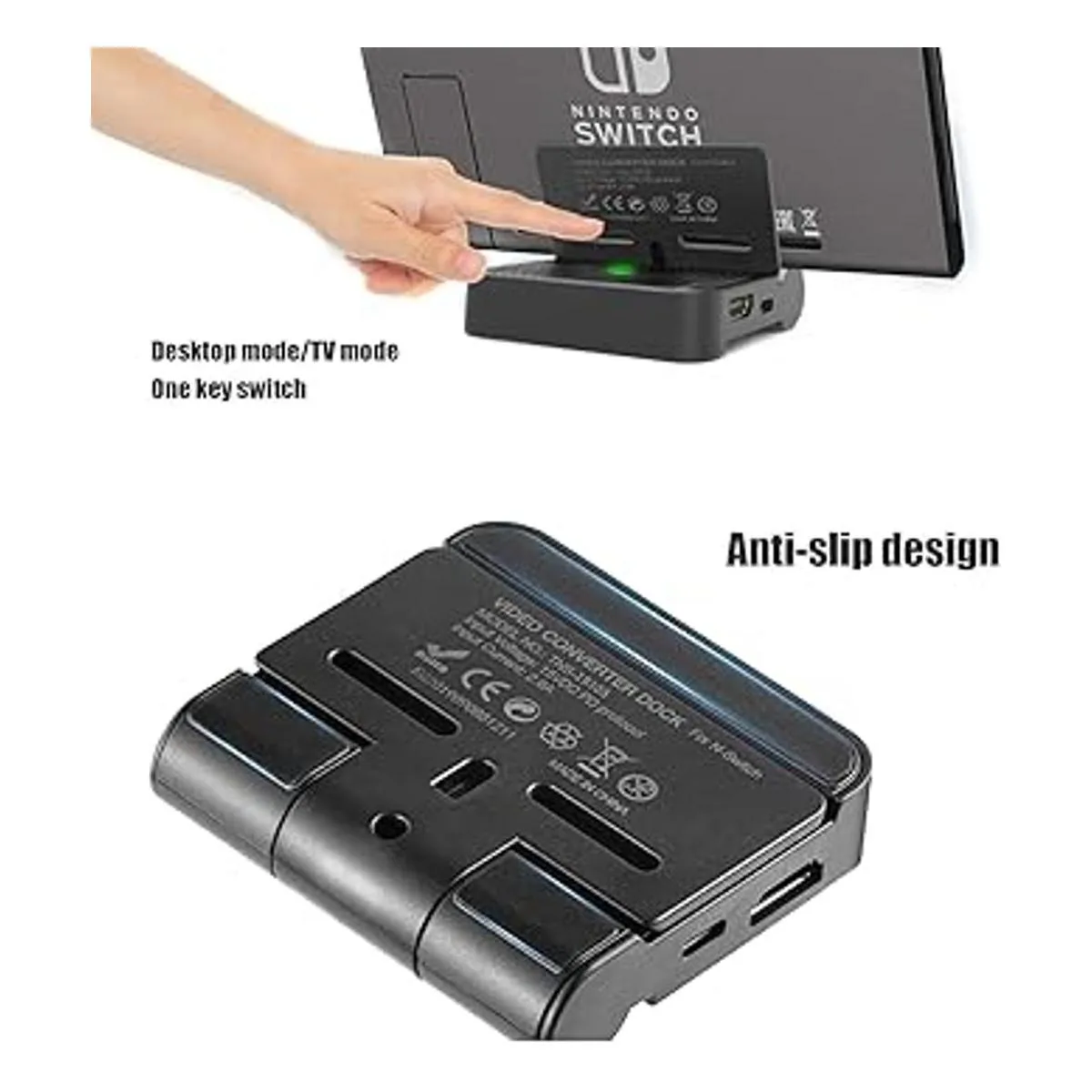 Base de conexión HDMI con interruptor plegable estación_6