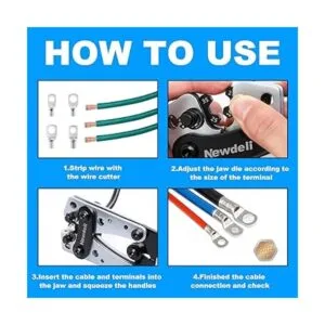 Newdeli Herramienta de engarzado de cable de batería 1010_5