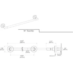 Gatco 5501 Studio Toalla de baño Bar 18 Negro Mate_3
