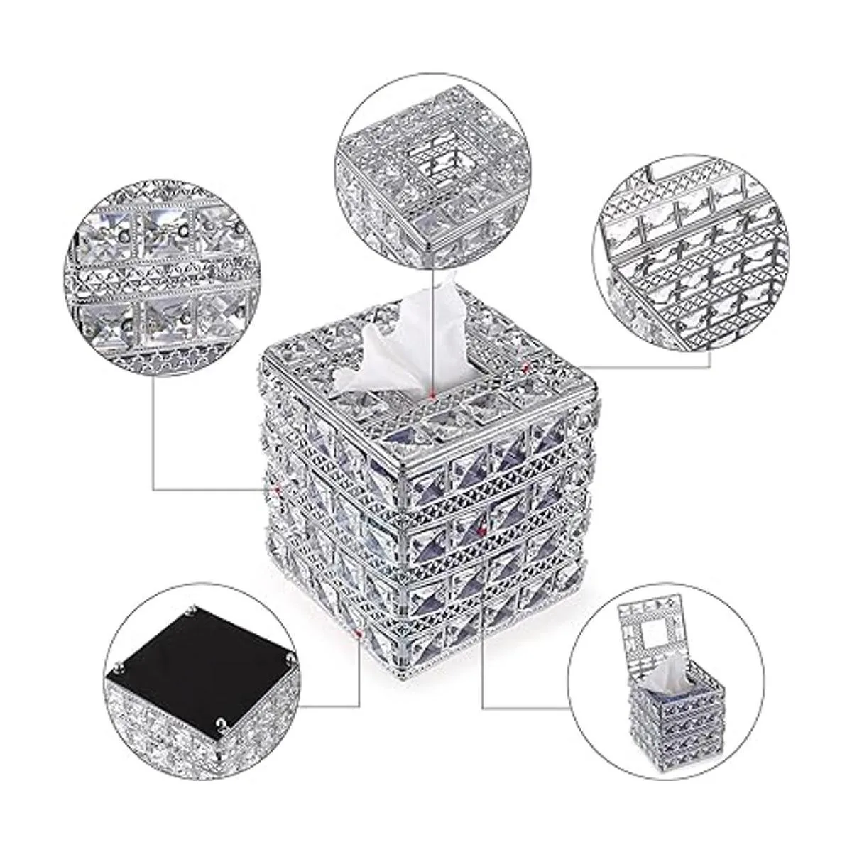 Sumnacon Cubierta cuadrada de cristal para caja de_3