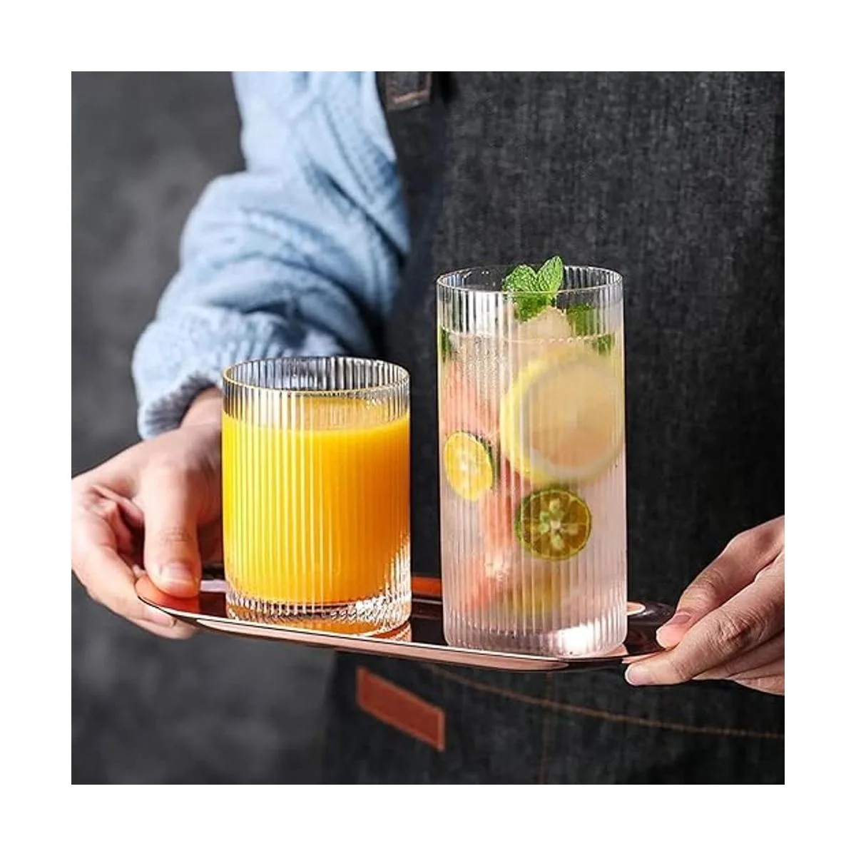 Juego de 4 vasos de vidrio vintage pequeños juego de_3