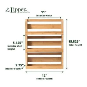 Lipper International Estante de especias de madera de_3