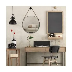 POZINO Espejo redondo de pared de 15 pulgadas con acabado_3