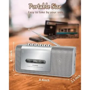 Reproductor de casete portátil y grabador reproductor de_6