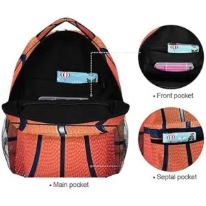 Mochila escolar con textura de pelota deportiva para_3