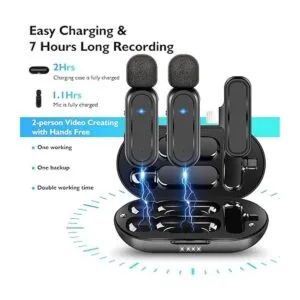 Paquete de 2 micrófonos Lavalier inalámbricos para iPhone_5