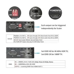 Divisor HDMI 4K 1x2 HDR Dolby Vision Atmos Down Scaler_6