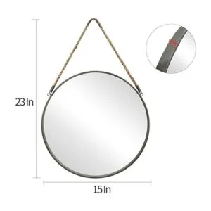 POZINO Espejo redondo de pared de 15 pulgadas con acabado_5
