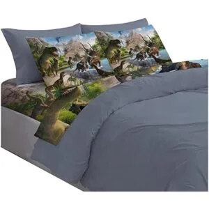 NiuOne Juego de sábanas de dinosaurios de 4 piezas tamaño_3