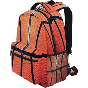 Mochila escolar con textura de pelota deportiva para_4
