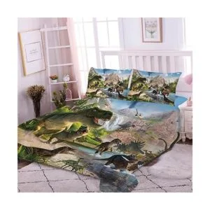 NiuOne Juego de sábanas de dinosaurios de 4 piezas tamaño_6