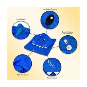 Hudz Kidz Poncho de toalla con capucha prémium para niños_3