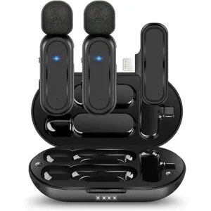 Paquete de 2 micrófonos Lavalier inalámbricos para iPhone_1