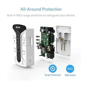 BESTEK Regleta protectora de sobretensiones de 7_3