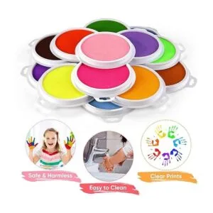 Lorzon Paquete de 16 almohadillas de tinta lavables para_3