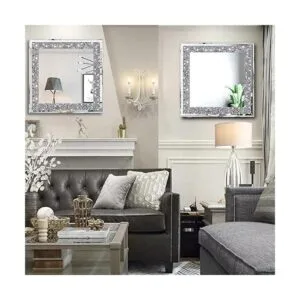 XIHACTY Espejos de pared de 2 piezas espejos de diamante_5