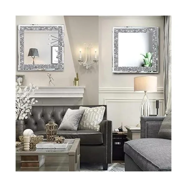XIHACTY Espejos de pared de 2 piezas espejos de diamante_5