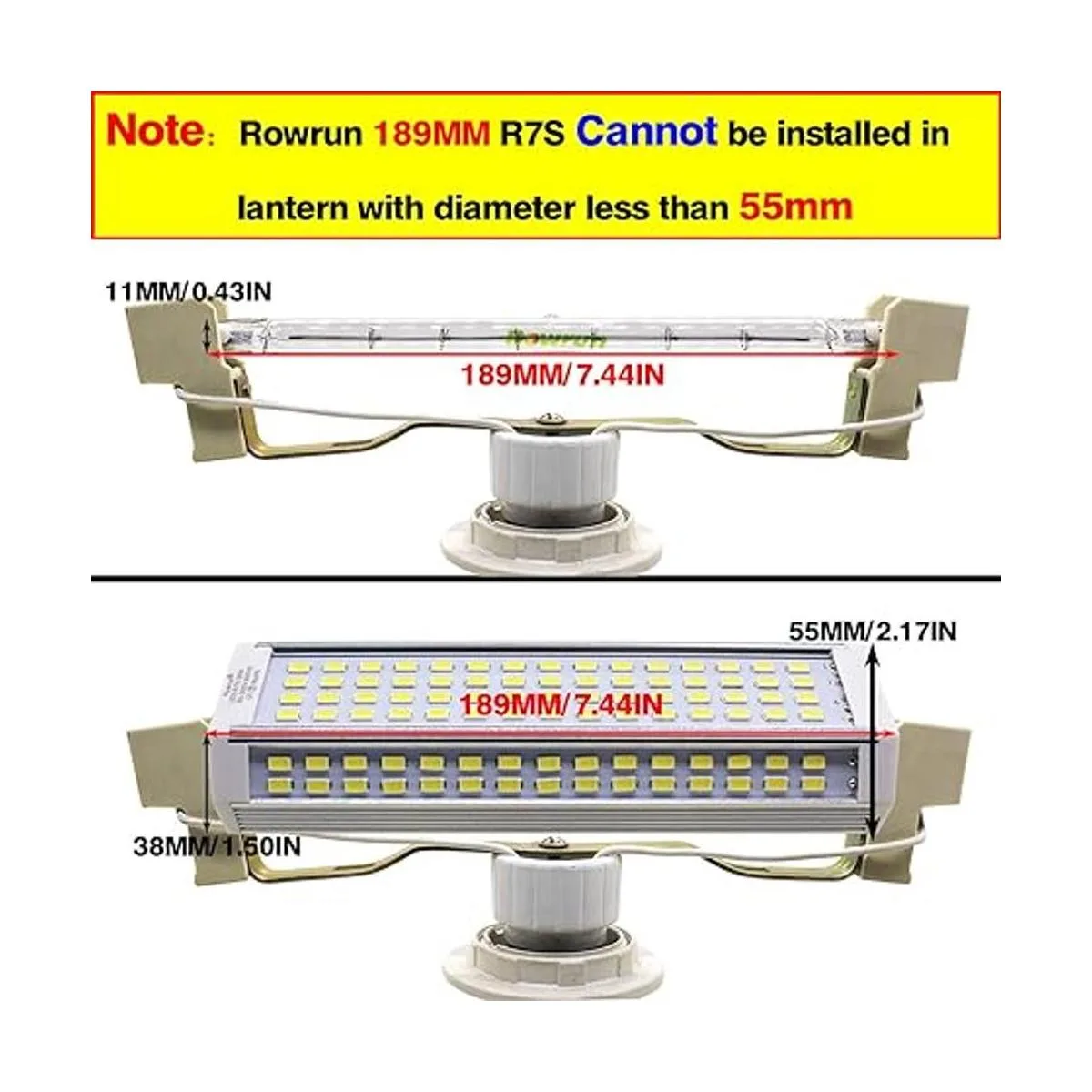 Nuolun J189 R7S LED 50W Luz de día Blanco Doble Extremo_4