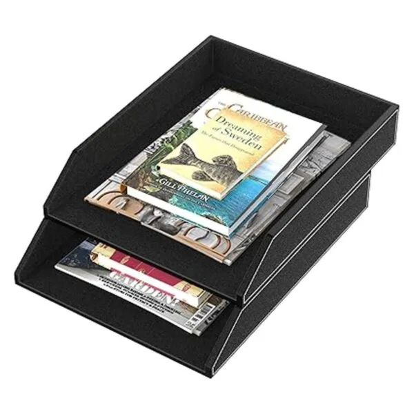 Thipoten Bandeja de cuero para cartas organizador de_2