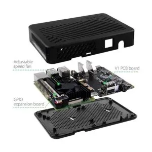 GeeekPi DeskPi Lite Raspberry Pi 4 Funda con botón de_5