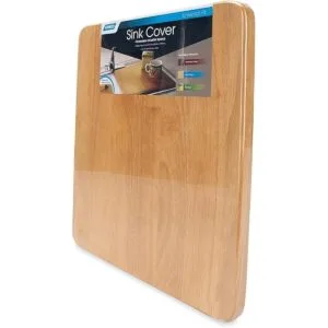 Cubierta de fregadero de Camco con acentos de roble_6