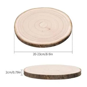 Juego de 6 rebanadas de madera redonda natural de 8 a 9_3