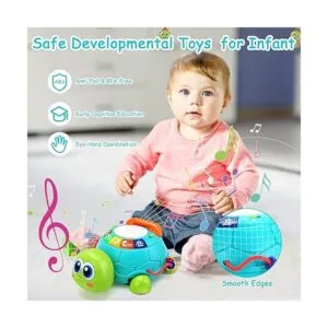 HumorPlay Juguetes musicales de tortuga para bebés de 6 a_6