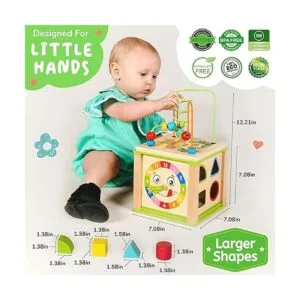 TOYVENTIVE Cubo de actividades para bebés de madera para_2