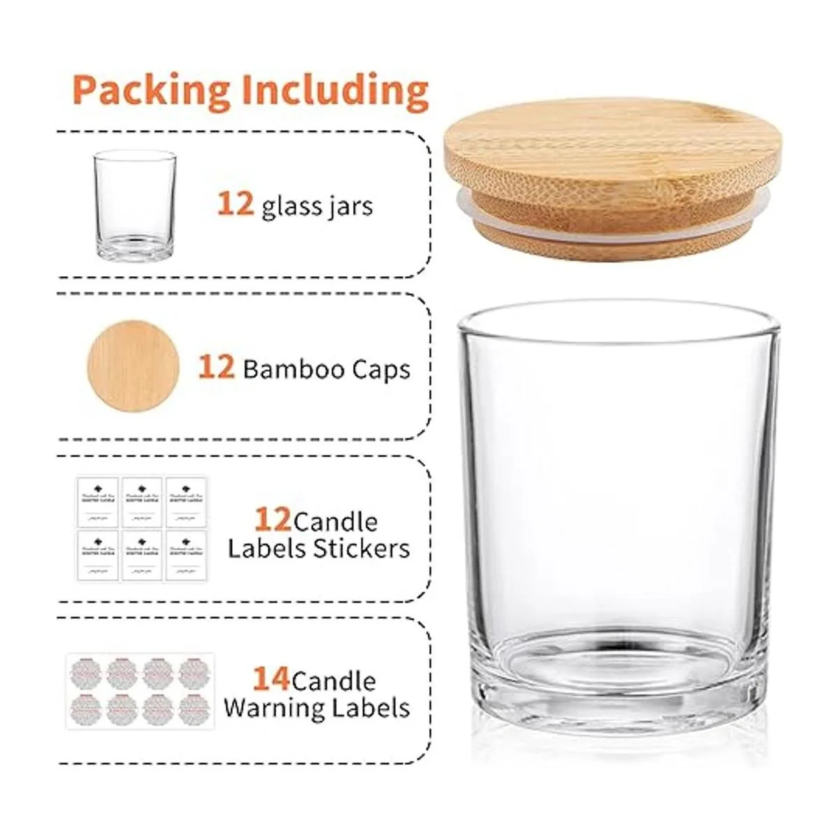 SUPMIND Paquete de 12 tarros de vidrio para velas 10_3