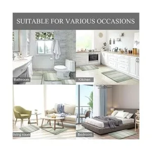 KMSON Juego de 3 alfombras de baño degradadas con tapete_6