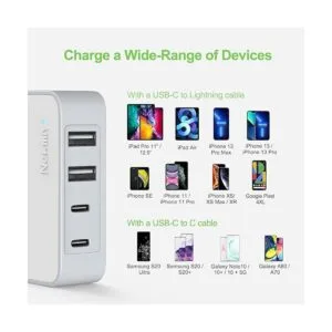 Nekmit Cargador USB C 52 W y 4 puertos de pared rápida y_5
