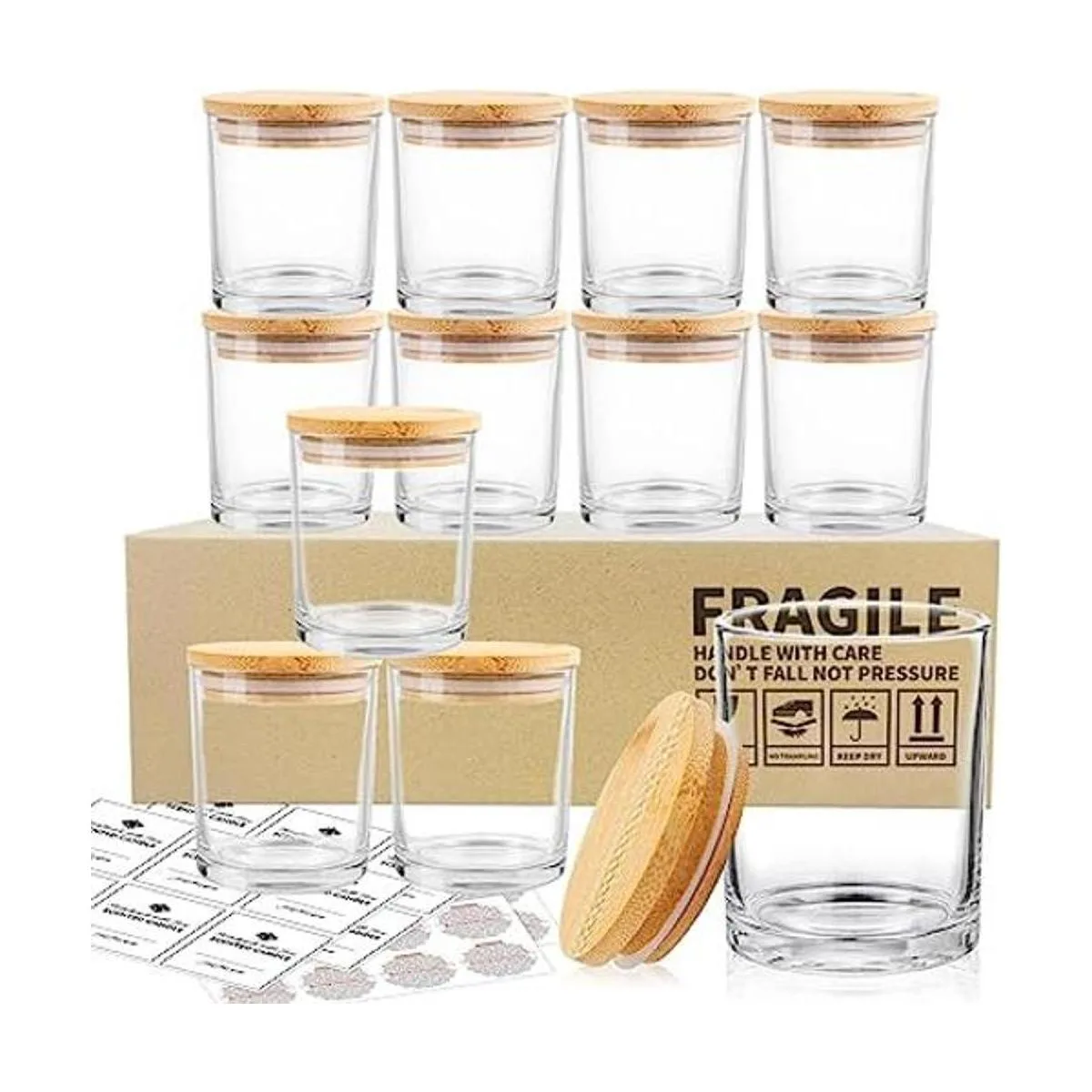 SUPMIND Paquete de 12 tarros de vidrio para velas 10_1