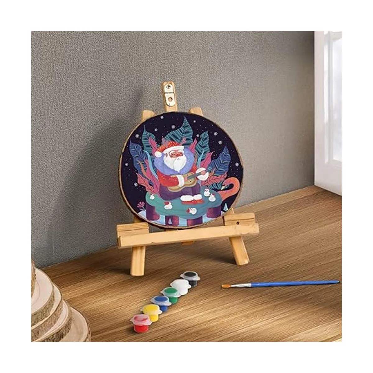 Juego de 6 rebanadas de madera redonda natural de 8 a 9_5