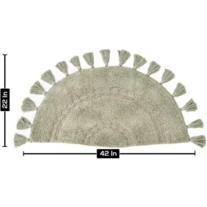 Half Circle Alfombra de baño bohemia con borlas e inserto_2