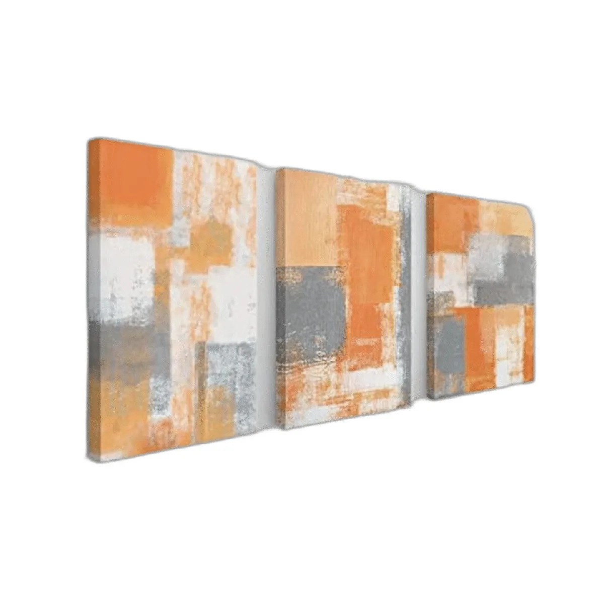 Lienzo abstracto moderno de grafiti naranja marrón gris y_1