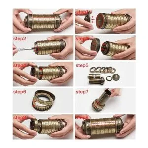 Cryptex Caja de rompecabezas con código Da Vinci para_4