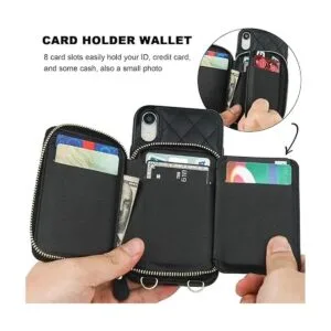 Bocasal Funda tipo cartera cruzada para iPhone Xr con_4