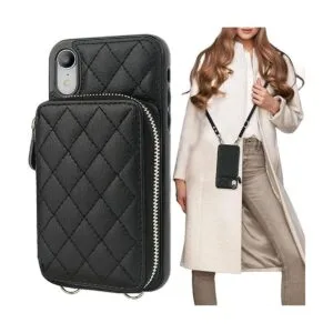 Bocasal Funda tipo cartera cruzada para iPhone Xr con_1