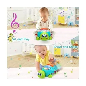 HumorPlay Juguetes musicales de tortuga para bebés de 6 a_2