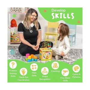 TOYVENTIVE Cubo de actividades para bebés de madera para_4