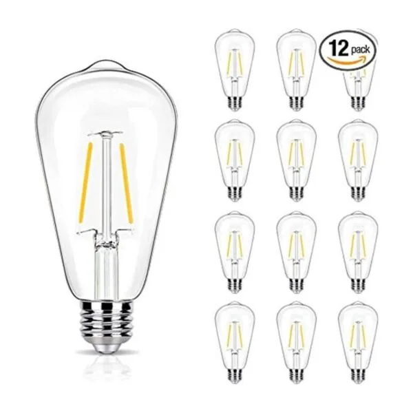 Paquete de 12 bombillas LED Edison de 2 W equivalentes._1