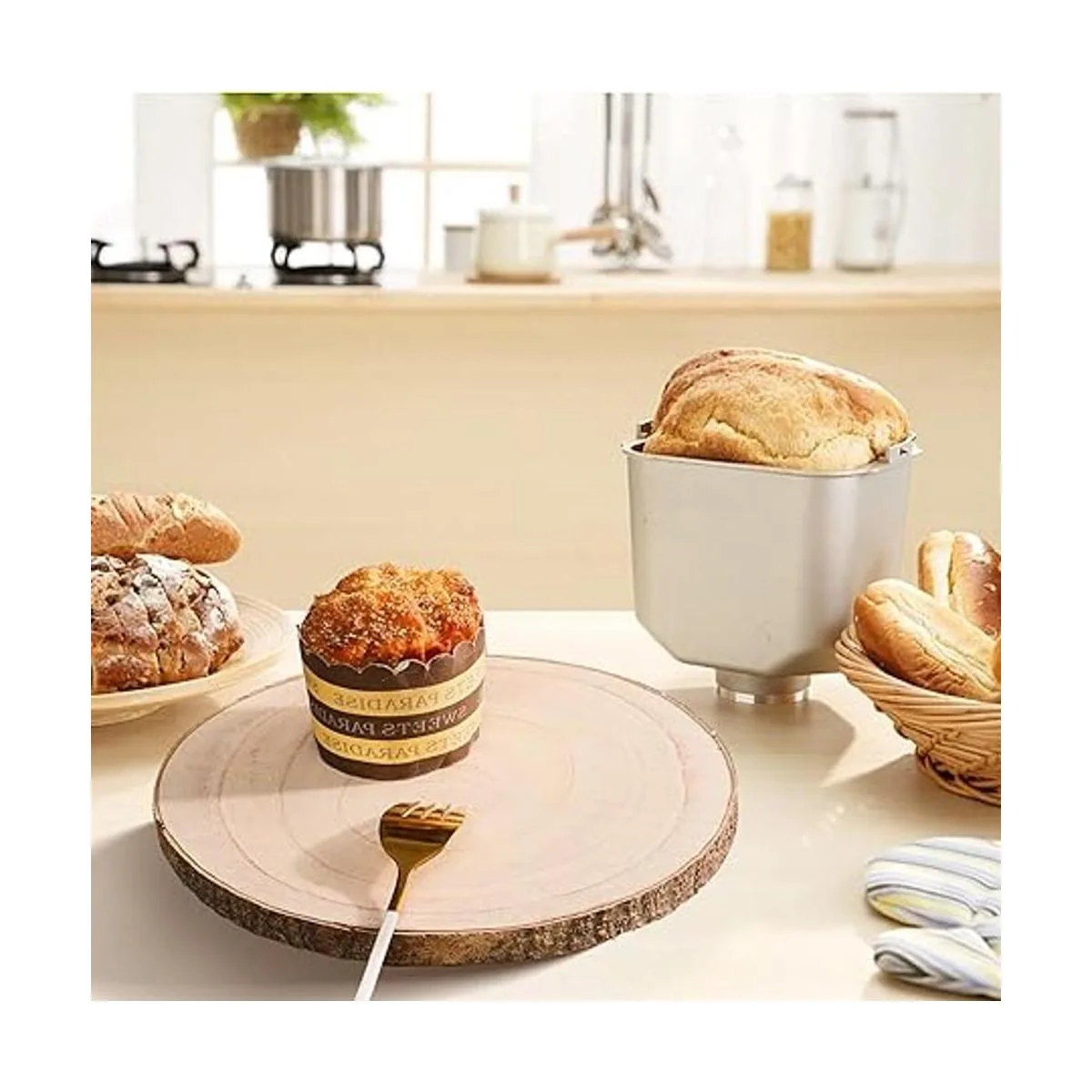 Juego de 6 rebanadas de madera redonda natural de 8 a 9_4