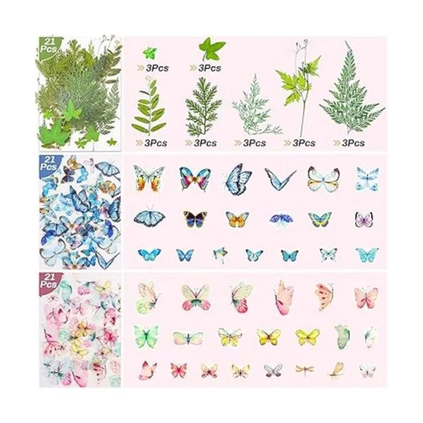 297 calcomanías de mariposa prensadas secas para resina_6