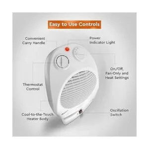 Comfort Zone CZ50 Calentador portátil eléctrico oscilante_4