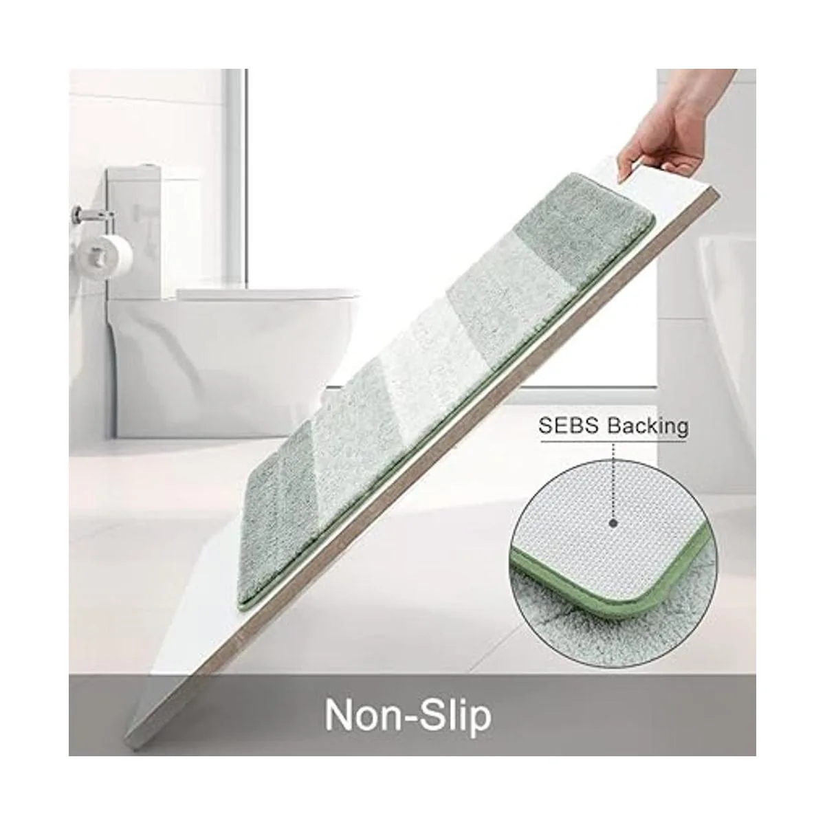 KMSON Juego de 3 alfombras de baño degradadas con tapete_3