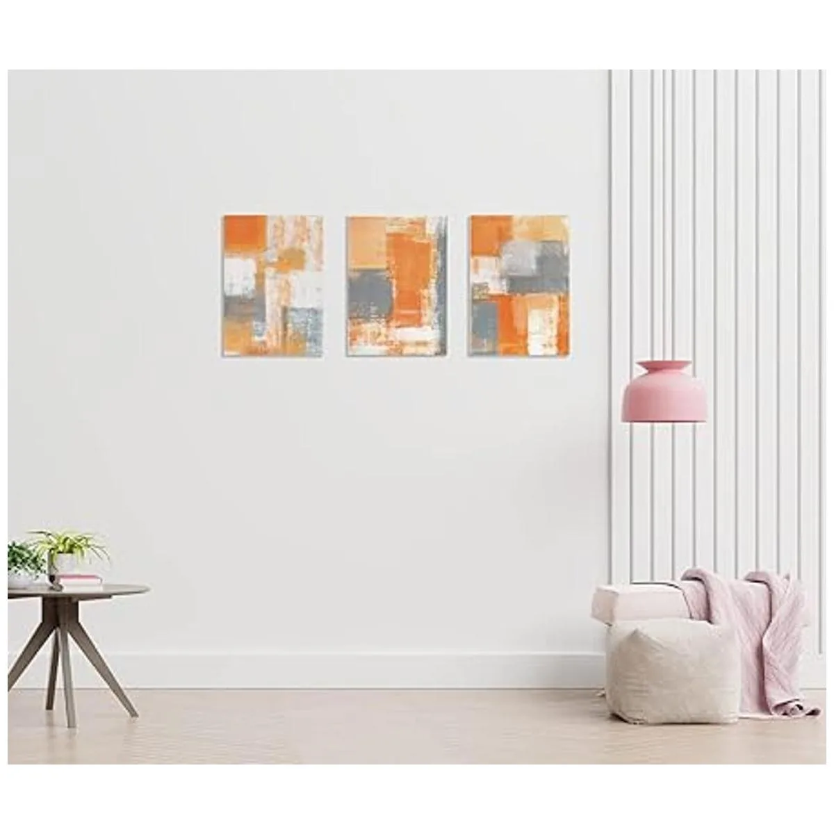 Lienzo abstracto moderno de grafiti naranja marrón gris y_2